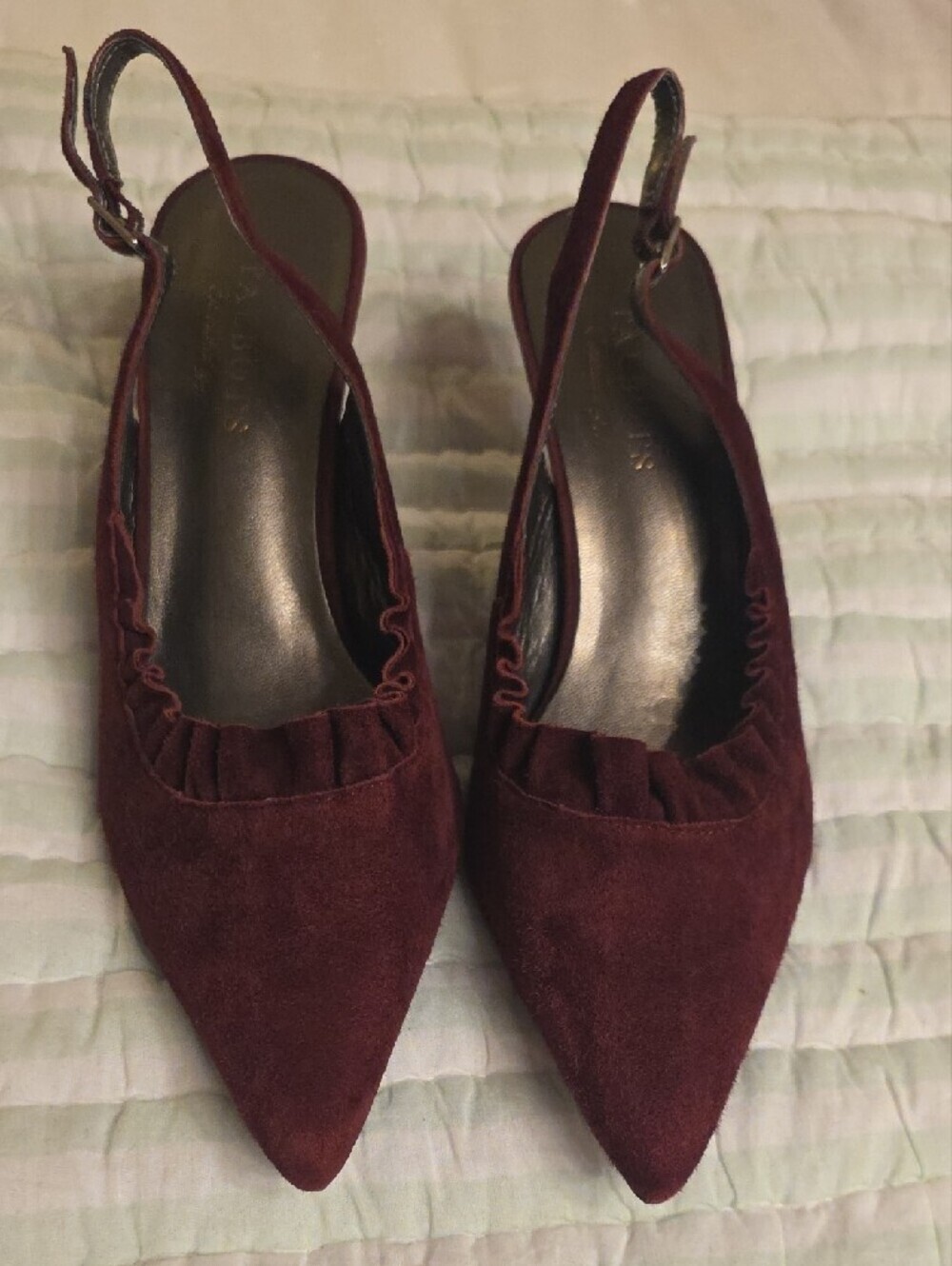 Talbots Wine Suede Pointed Slingback Pumps Size 8